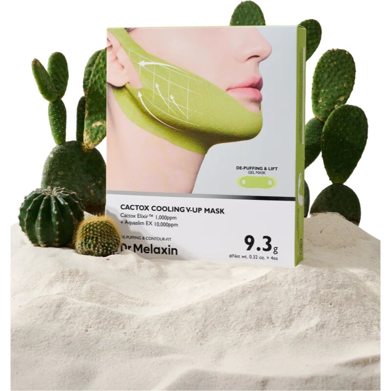 Dr. Melaxin Cactox Cooling V-Up Mask tvarující pleťová maska s hydratačním účinkem 4x9.3 g