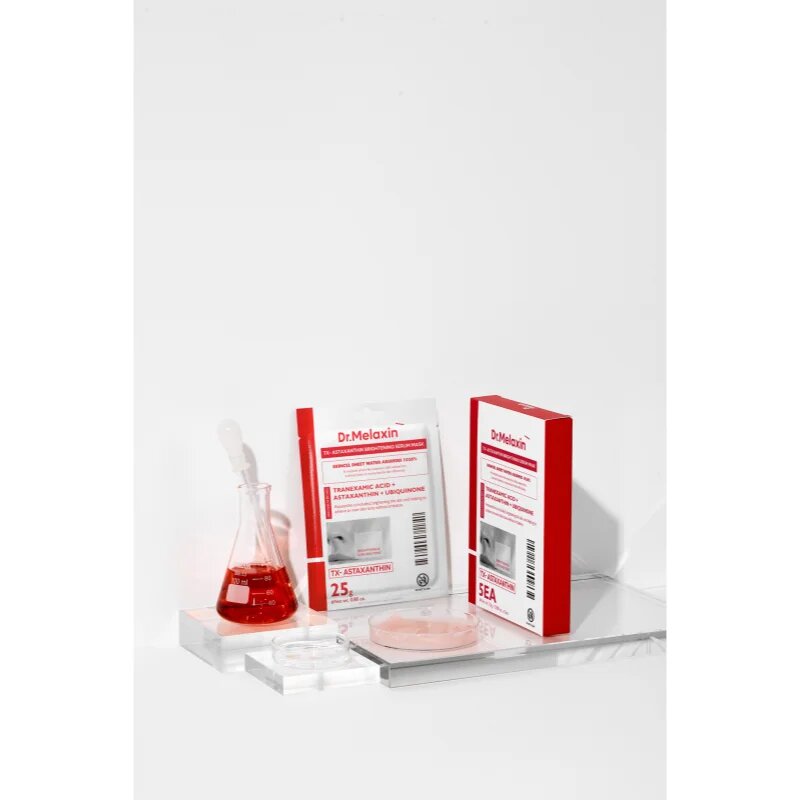 Dr. Melaxin TX Astaxanthin Brightening Serum Mask rozjasňující plátýnková maska pro sjednocení barevného tónu pleti 5x25 g