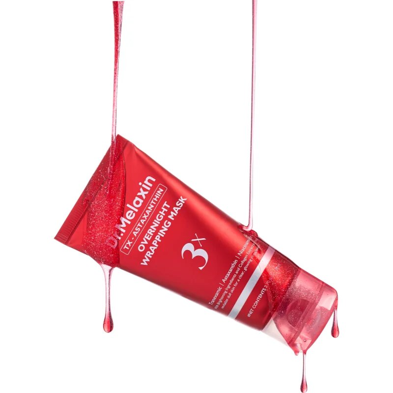Dr. Melaxin TX Astaxanthin Overnight Wrapping Mask zklidňující noční maska pro sjednocení barevného tónu pleti 80 ml