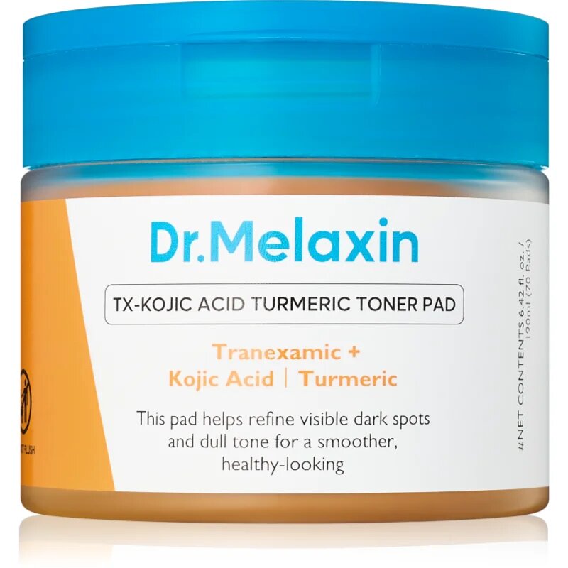 Dr. Melaxin TX Kojic Acid Turmeric Toner Pad tonizační polštářky pro sjednocení barevného tónu pleti 70 ks