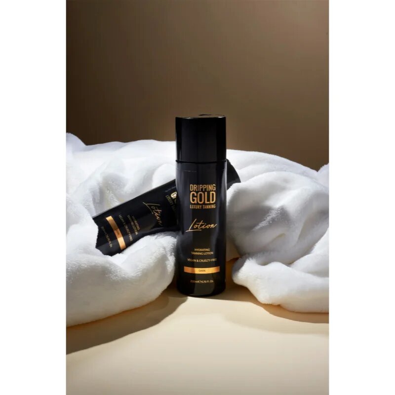 Dripping Gold Luxury Tanning Lotion hydratační samoopalovací mléko pro intenzivní opálení odstín Dark 200 ml