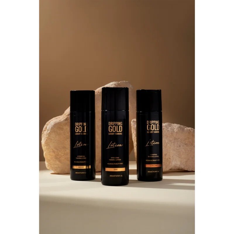 Dripping Gold Luxury Tanning Lotion hydratační samoopalovací mléko pro intenzivní opálení odstín Dark 200 ml