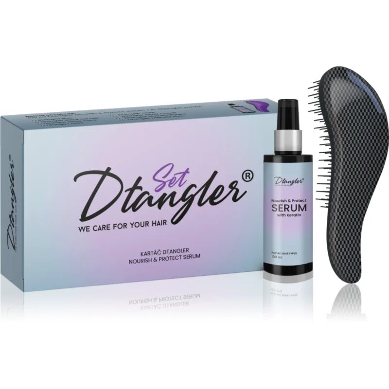 Dtangler We Care For Your Hair Set dárková sada na vlasy Black Point 2 ks