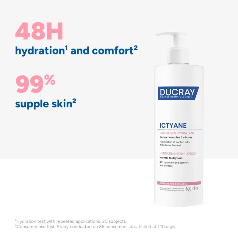 Ducray Ictyane hydratační tělové mléko pro normální a suchou pokožku 400 ml