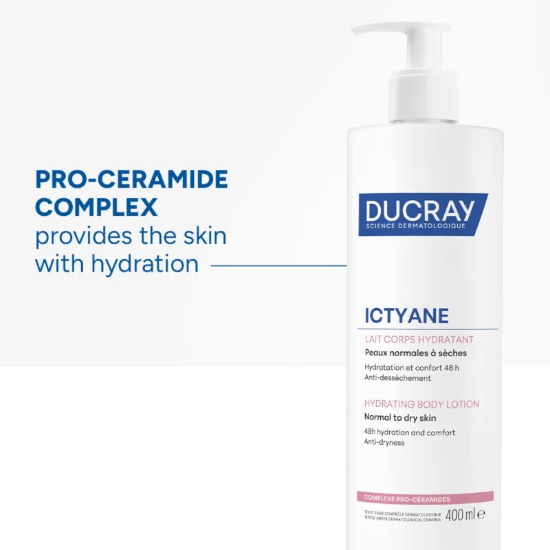 Ducray Ictyane hydratační tělové mléko pro normální a suchou pokožku 400 ml
