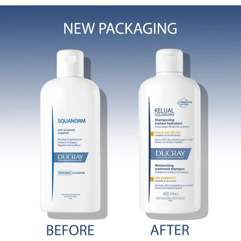 Ducray Kelual Squanorm Moisturizing Treatment Shampoo Dry Dandruff šampon proti suchým lupům 400 ml