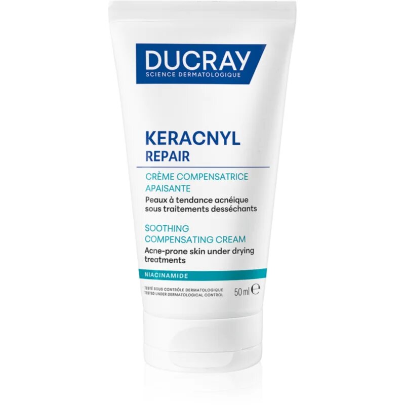 Ducray Keracnyl Repair Soothing Compensating Cream zklidňující a hydratační krém pro citlivou pleť se sklonem k akné 50 ml