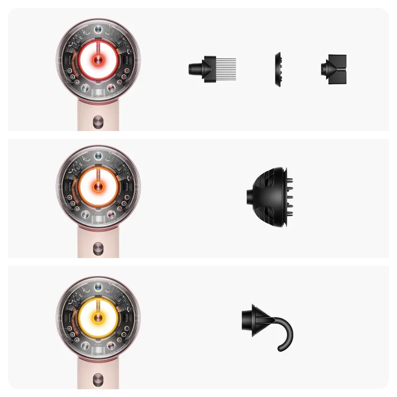 Dyson Supersonic Nural HD16 T3/T4 Ceramic Pink/Rose Gold fén na vlasy Curly + Coily 1 ks