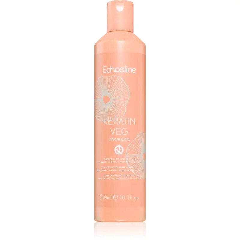 Echosline Keratin veg Shampoo vyživující šampon pro obnovu a posílení vlasů s aminokyselinami 300 ml
