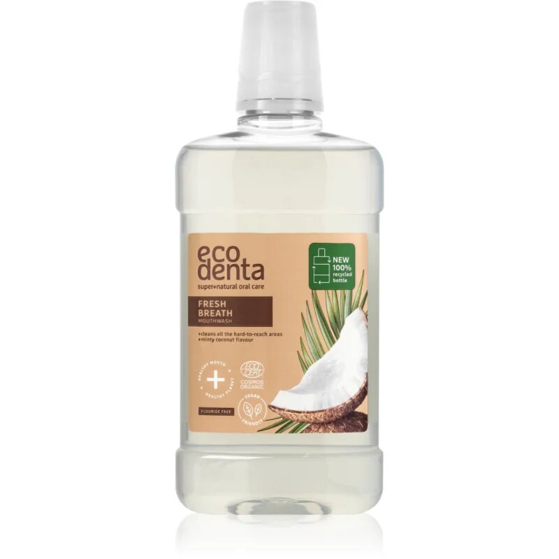 Ecodenta Cosmos Organic Minty Coconut ústní voda příchuť Coconut Aloe Vera Pepermint 500 ml