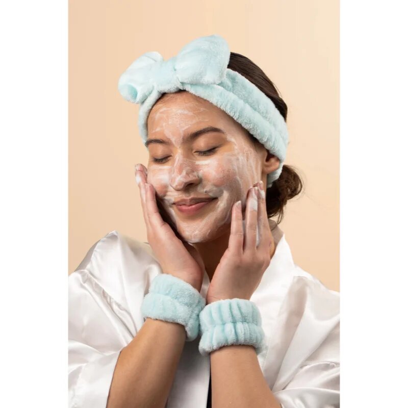EcoTools Cleansing Headband & Wristband Set sada na odličování s kosmetickou čelenkou