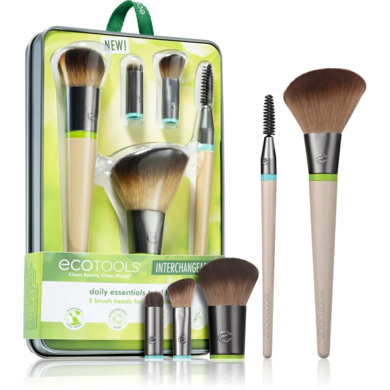 EcoTools Interchangeables™ Daily Essentials sada štětců s pouzdrem