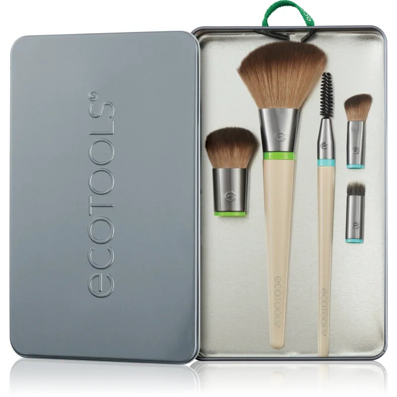 EcoTools Interchangeables™ Daily Essentials sada štětců s pouzdrem 5 ks