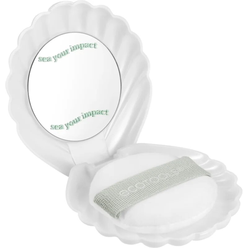 EcoTools Sea Gems Pearl Puff + Case kosmetické zrcátko s labutěnkou 1 ks