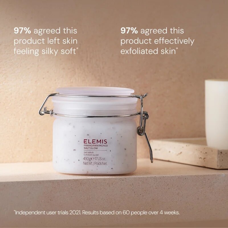 Elemis Body Exotics Frangipani Monoi Salt Glow minerální tělový peeling 490 g
