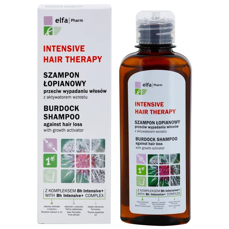 Elfa Pharm Intensive Cosmetic Intensive Hair Therapy Burdock Shampoo šampon proti padání vlasů s růstovým aktivátorem 200 ml