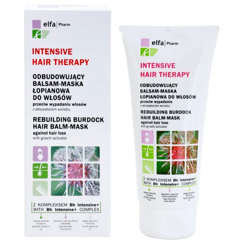 Elfa Pharm Intensive Cosmetic Intensive Hair Therapy Rebuilding Burdock Hair Balm-Mask balzám proti padání vlasů s růstovým aktivátorem 200 ml