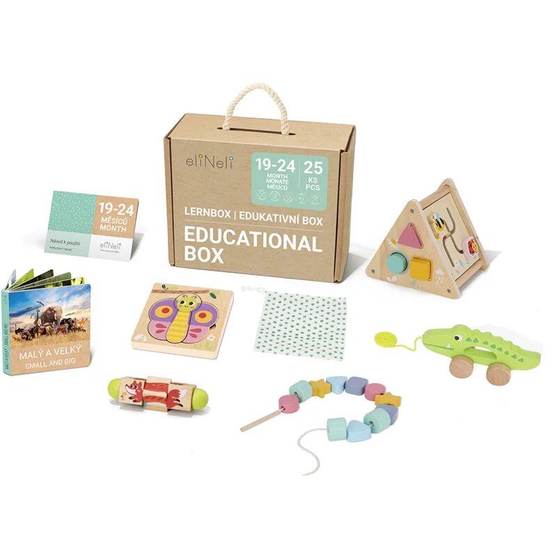 eliNeli Educational Box 19-24 m+ sada hraček ze dřeva