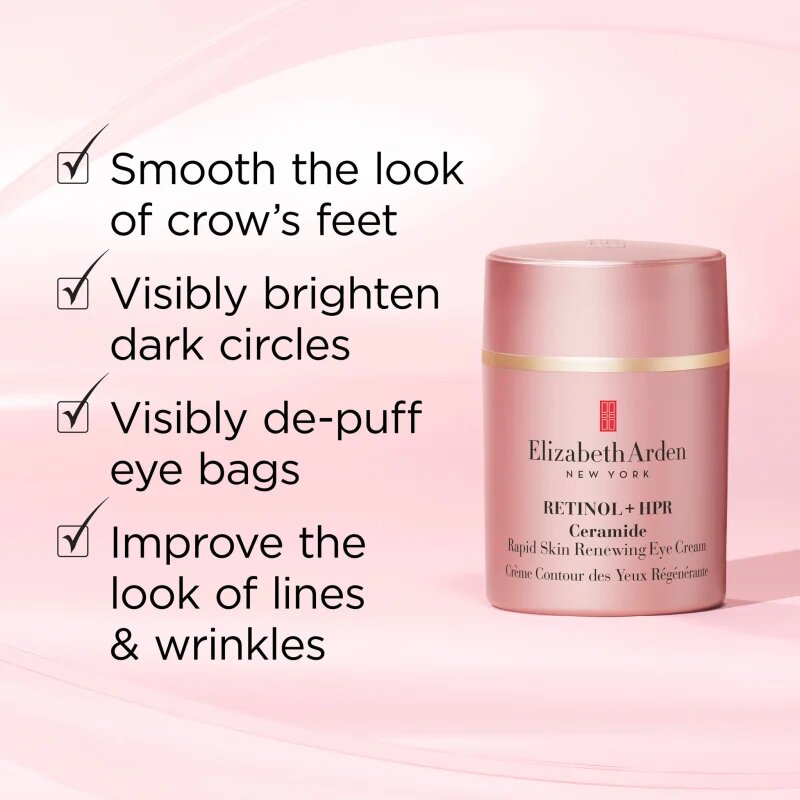 Elizabeth Arden Retinol + HPR Ceramide RAPID SKIN RENEWING EYE CREAM vyhlazující a rozjasňující oční krém 15 ml