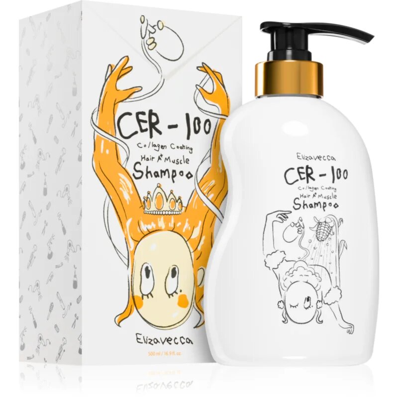 Elizavecca Cer-100 Collagen Coating Hair Muscle Shampoo hloubkově čisticí šampon s kolagenem 500 ml