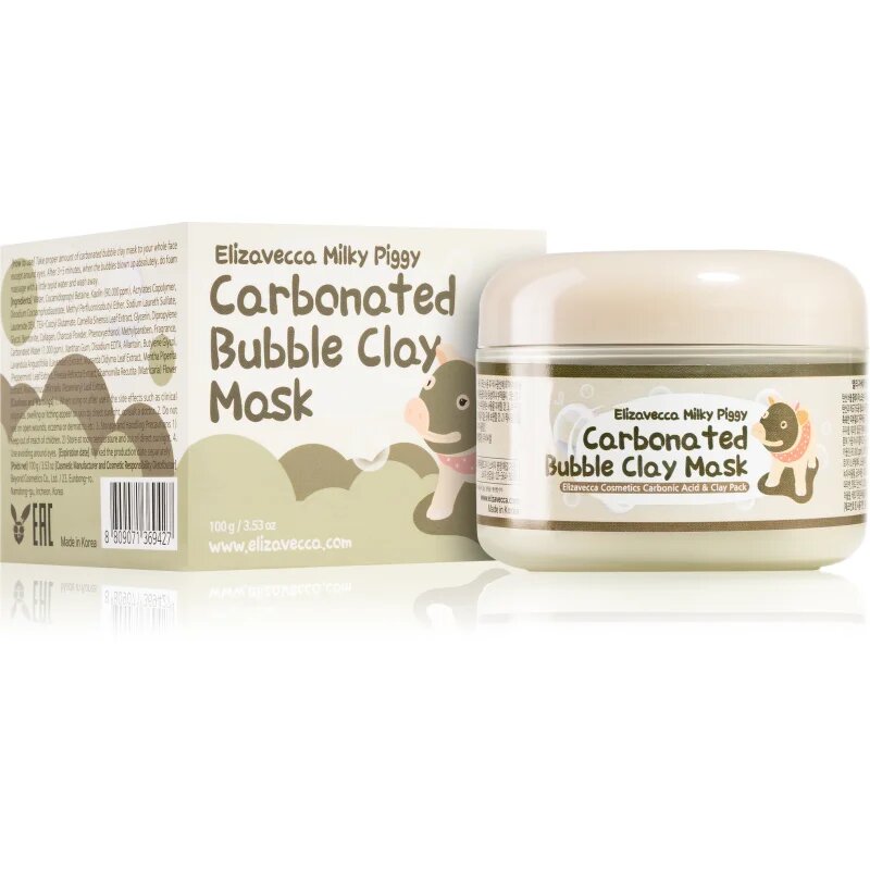 Elizavecca Milky Piggy Carbonated Bubble Clay Mask hloubkově čisticí pleťová maska pro problematickou pleť akné 100 g