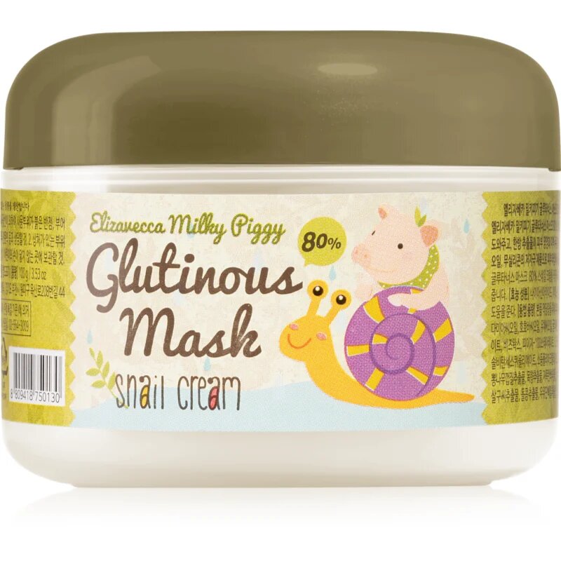 Elizavecca Milky Piggy Glutinous Mask 80% Snail Cream intenzivně hydratační a vyživující maska se šnečím extraktem 100 g