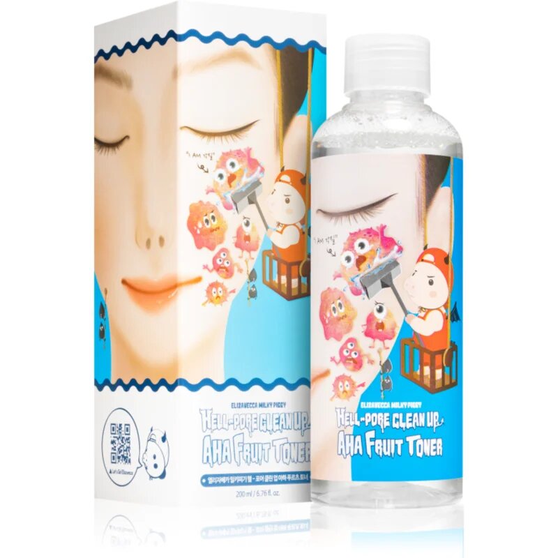 Elizavecca Milky Piggy Hell-Pore Clean Up AHA Fruit Toner tonikum pro redukci rozšířených pórů s peelingovým efektem 200 ml