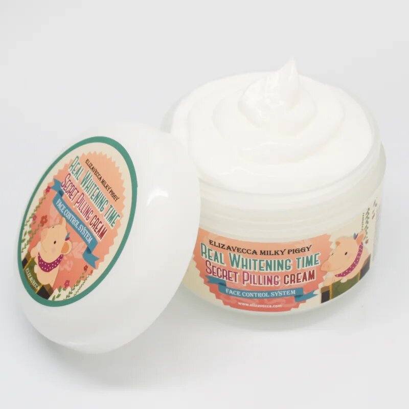 Elizavecca Milky Piggy Real Whitening Time Secret Pilling Cream hydratační zjemňující krém s peelingovým efektem 100 ml