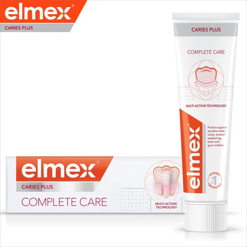 Elmex Caries Protection Complete Care osvěžující zubní pasta pro kompletní ochranu zubů 3x75 ml
