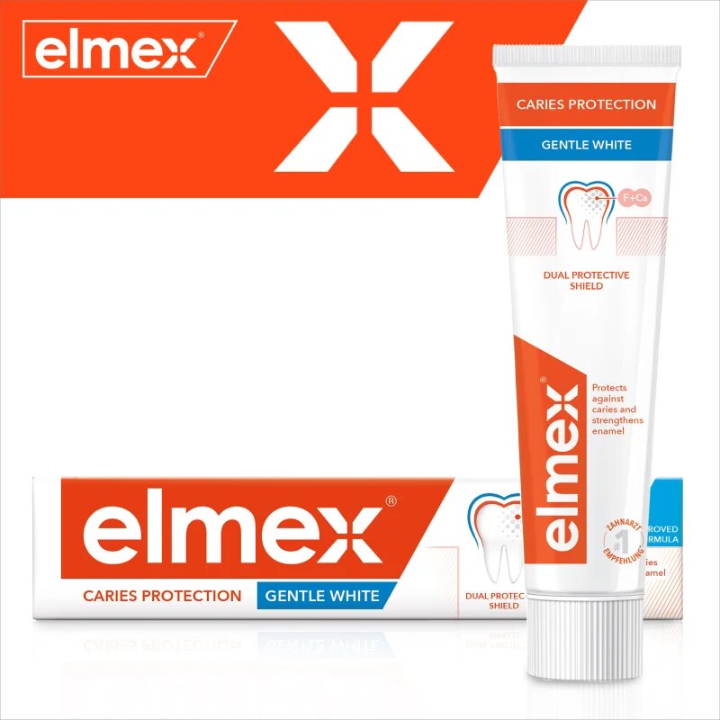 Elmex Caries Protection Gentle White bělicí zubní pasta s fluoridem 3x75 ml