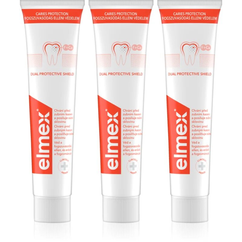 Elmex Caries Protection zubní pasta chránící před zubním kazem s fluoridem 3x75 ml