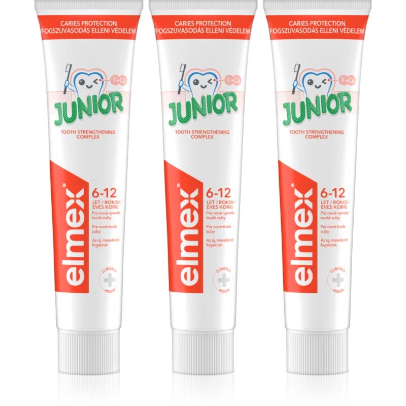 Elmex Junior 6-12 Years zubní pasta pro děti 3x75 ml