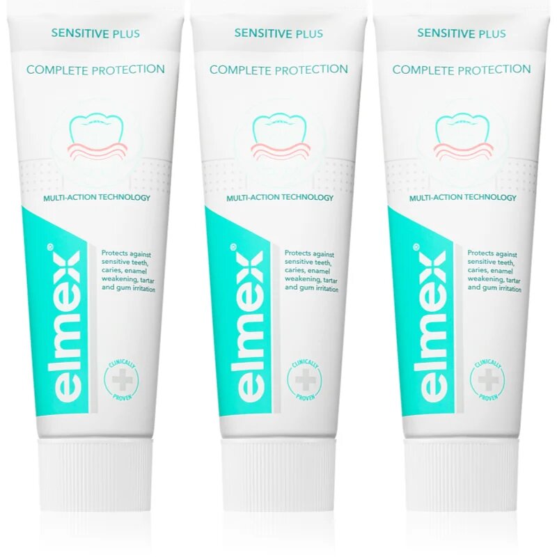 Elmex Sensitive Plus Complete Protection posilující zubní pasta 3x75 ml