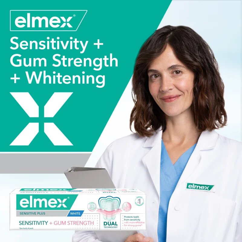 Elmex Sensitivity + Gum Strenght Whitening zubní pasta pro citlivé zuby 75 ml