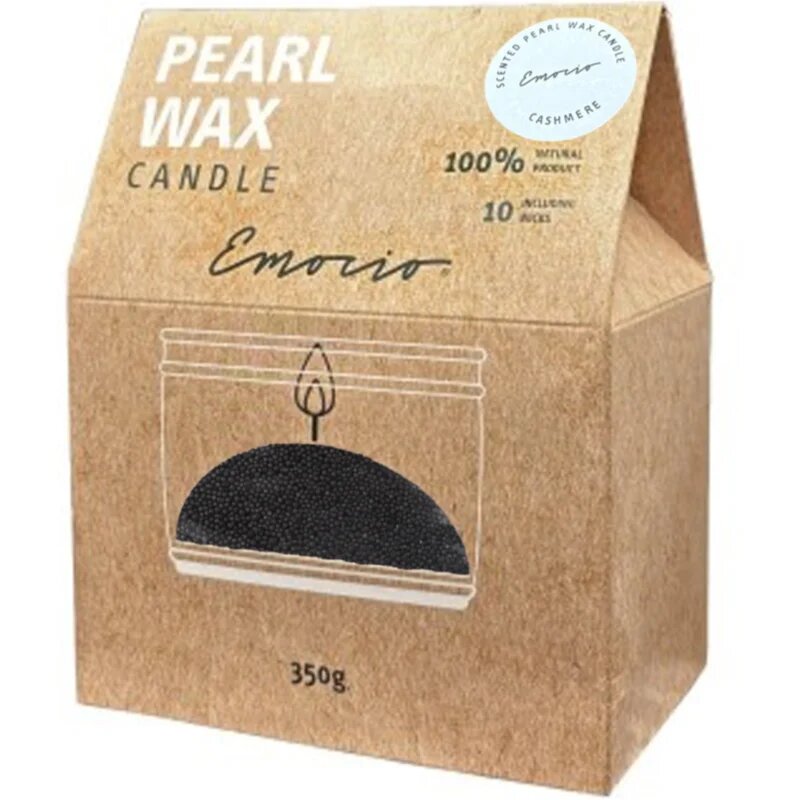 Emocio Pearl wax Cashmere Black vonná svíčka 350 g