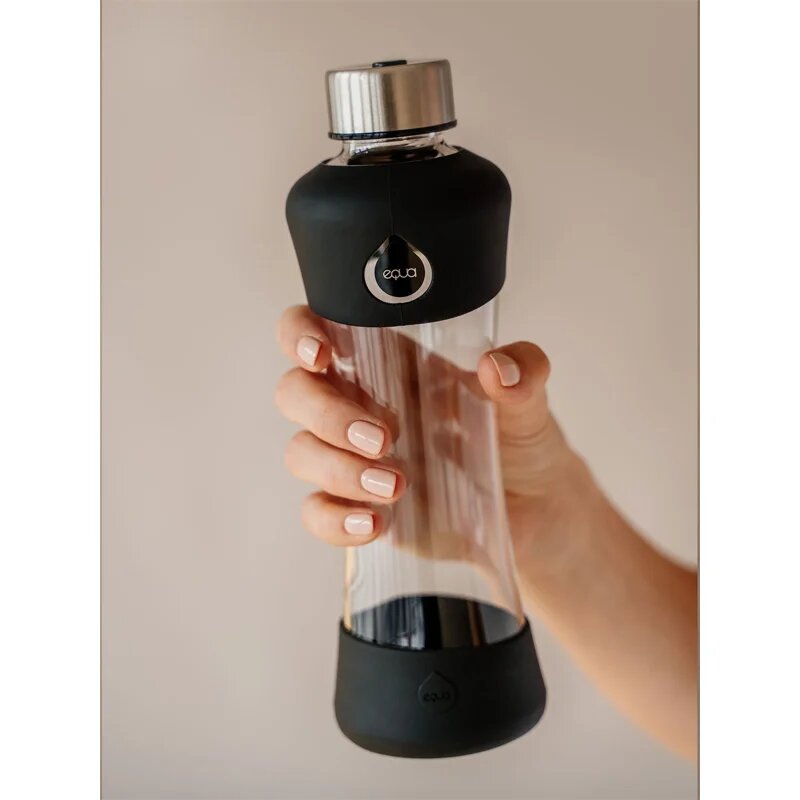 EQUA Active skleněná láhev na vodu Black 1 ks