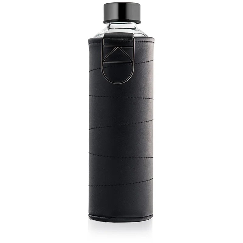 EQUA Mismatch skleněná láhev na vodu + obal z umělé kůže barva Graphite 1 ks