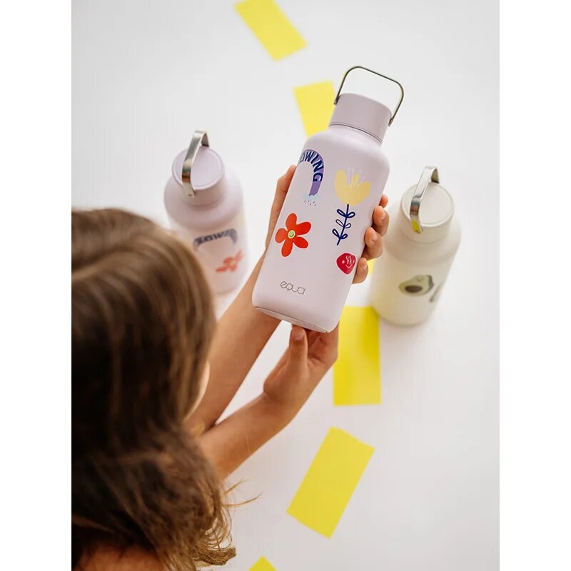 EQUA Timeless nerezová láhev na vodu malá barva Flower Power 1 ks