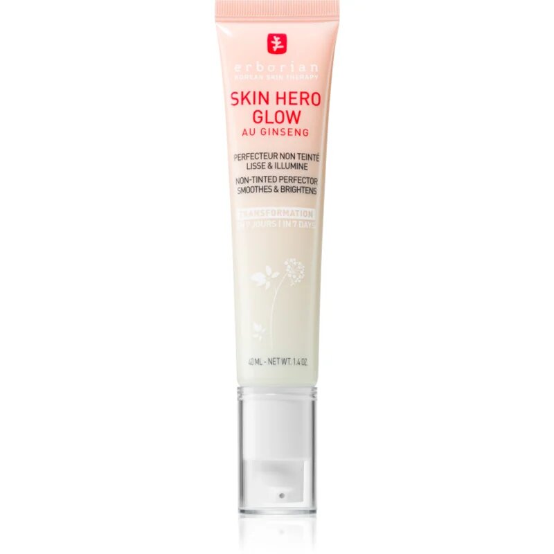 Erborian Skin Hero Glow Non-tinted Perfector lehký pleťový krém pro rozjasnění a hydrataci 40 ml