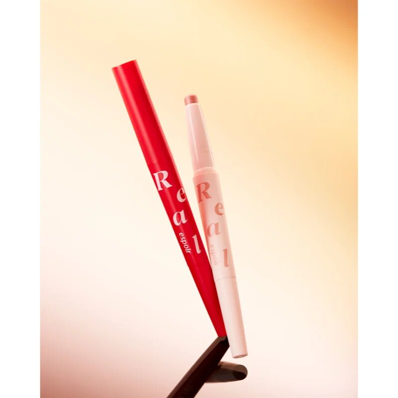 espoir Real Eye Dual Stick dlouhotrvající oční stíny v tužce s rozjasňovačem odstín 02 Peach Beam 0.5 g