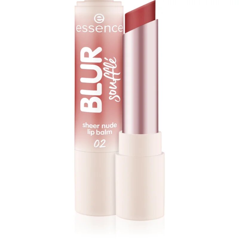 essence Blur Soufflé tónovací balzám na rty s matným efektem odstín 02 Nude Peach 3 g