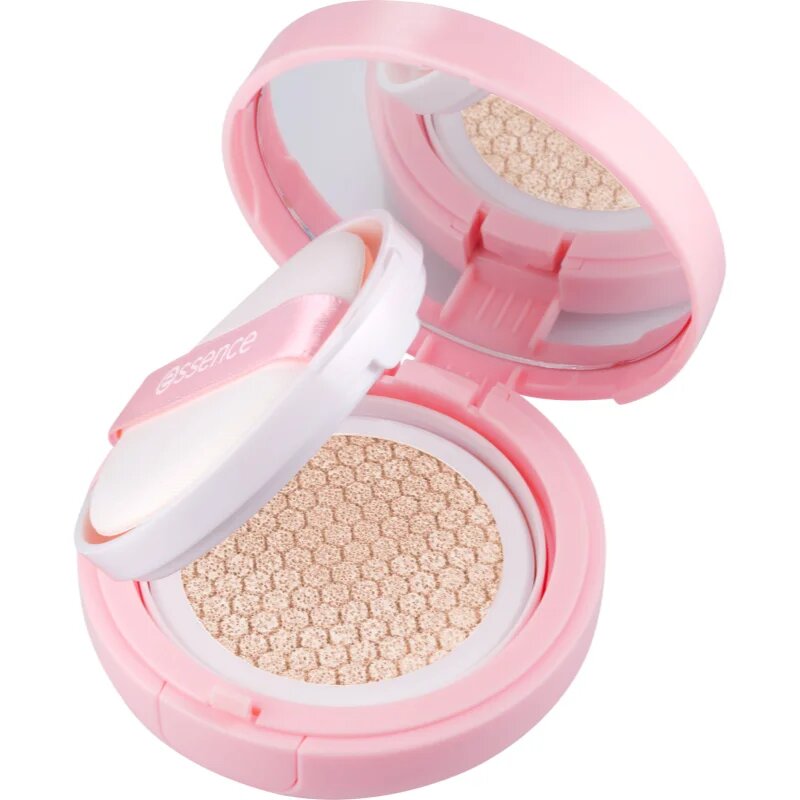 essence BRIGHTEN UP! Cushion Foundation make-up v houbičce odstín 10 Honey 12 g