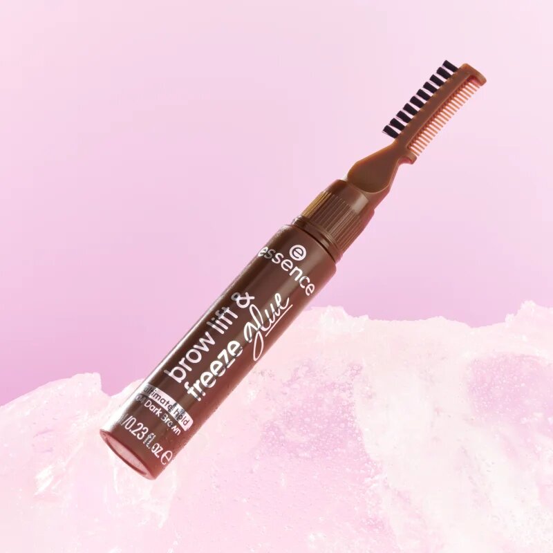 essence Brow Lift & Freeze transparentní gel na obočí odstín 04 Dark Brown 7 ml