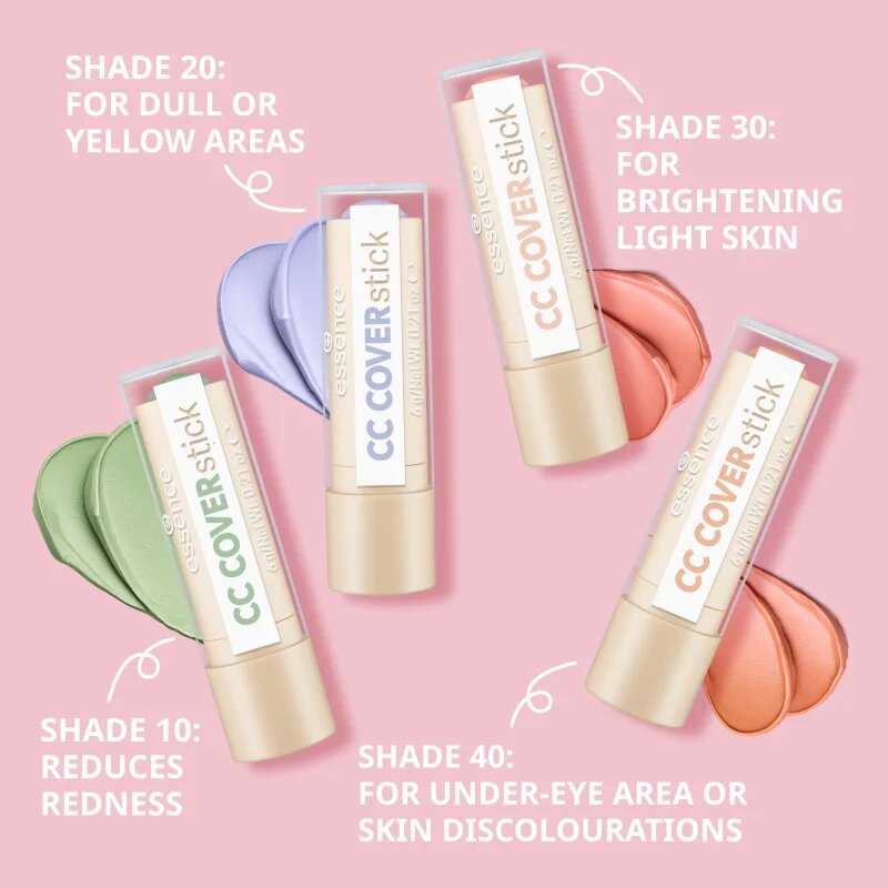 essence CC COVERstick krémový korektor v tyčince odstín 30 Pink 6 g