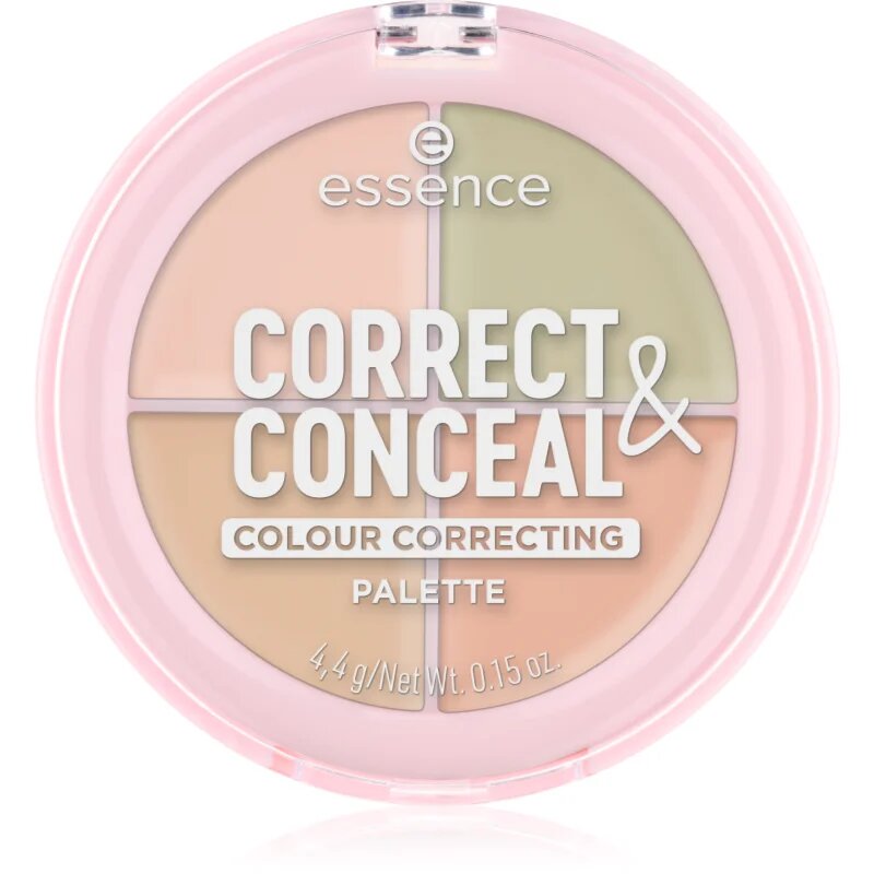 essence CORRECT & CONCEAL paleta korektorů pro sjednocení barevného tónu pleti 4.4 g