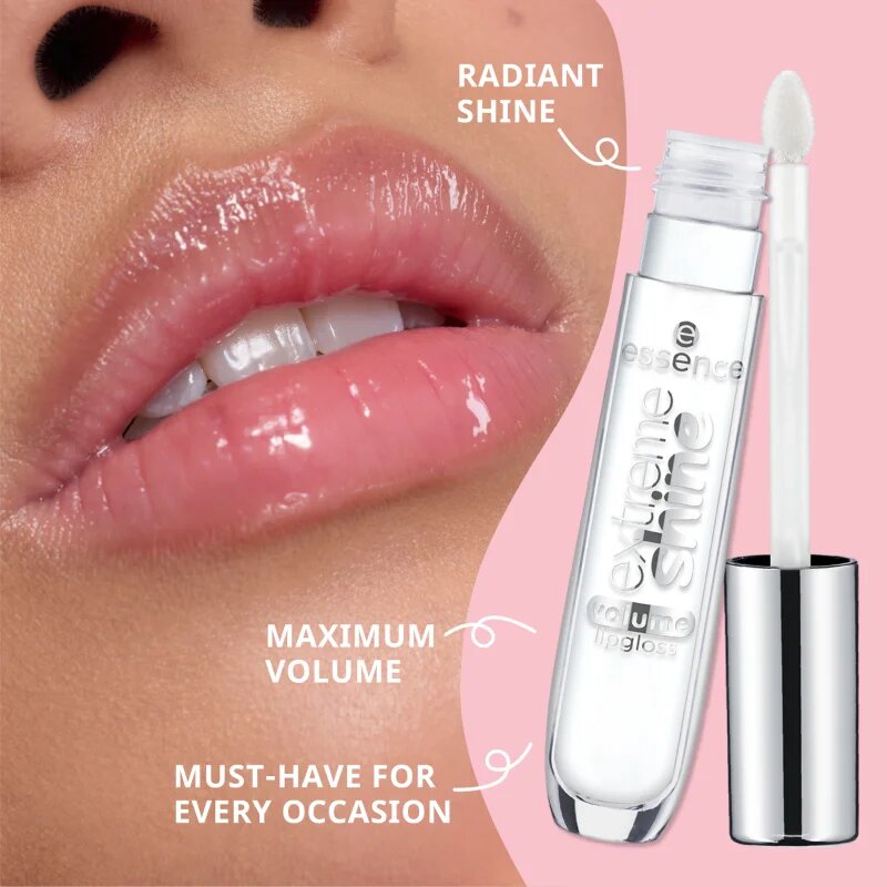 essence Extreme Shine lesk na rty pro větší objem odstín 21 Pretty in Pink 5 ml