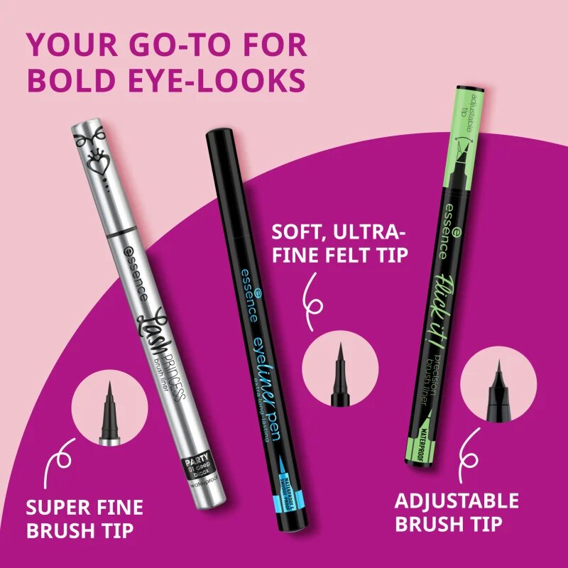 essence Eyeliner Pen precizní voděodolná linka pro dlouhotrvající efekt 1.2 ml