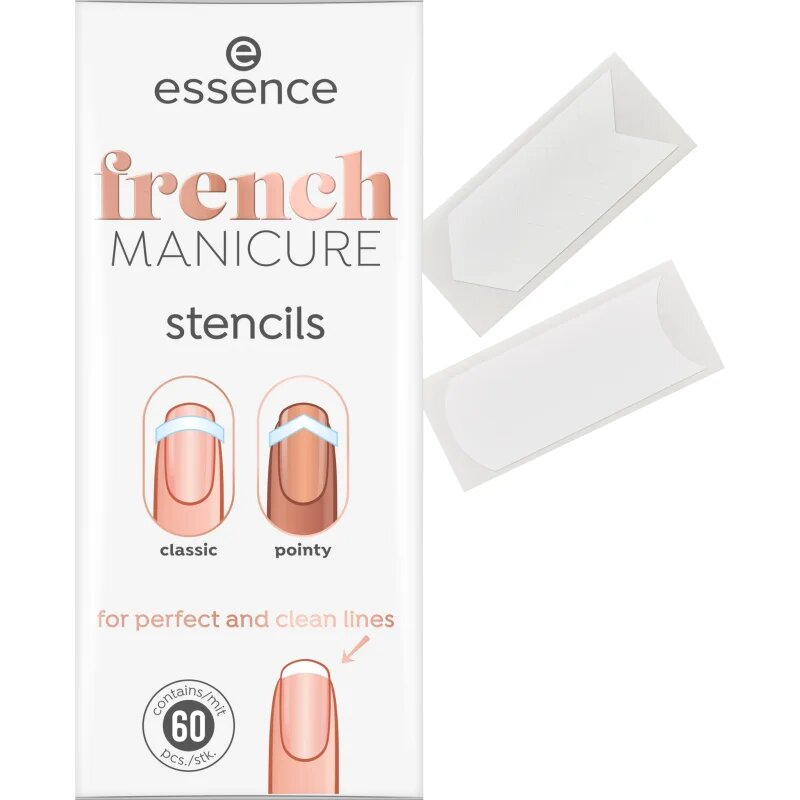 essence French MANICURE šablony na francouzskou manikúru 60 ks