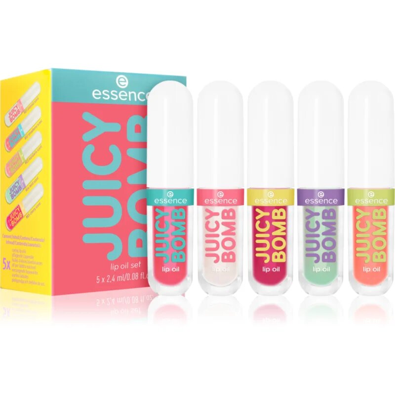 essence Juicy Bomb Lip Oil Set dárková sada na rty 5 ks