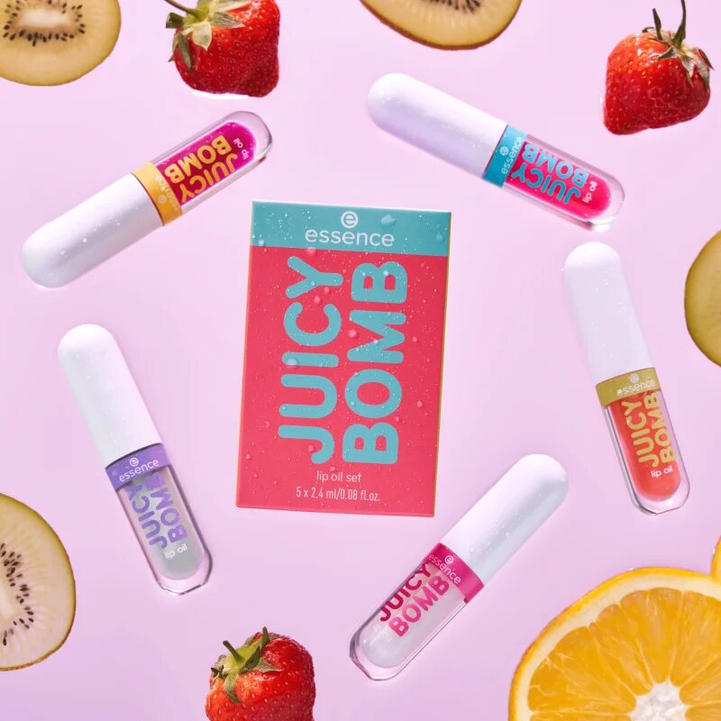 essence Juicy Bomb Lip Oil Set dárková sada na rty 5 ks